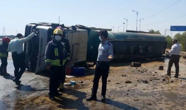 یک کشته حاصل واژگونی تریلر