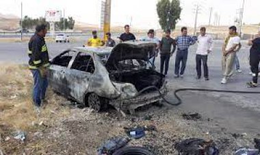 سوختن راننده خودرو در جاده دهدشت - لنده