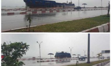 ورود یک کشتی به داخل شهر بندرعباس!