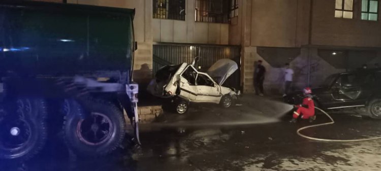 تصادف تانکر حمل سوخت با پنج خودروی سواری در شیراز