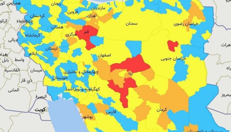 افزایش شهرهای قرمز و نارنجی کرونا در ایران