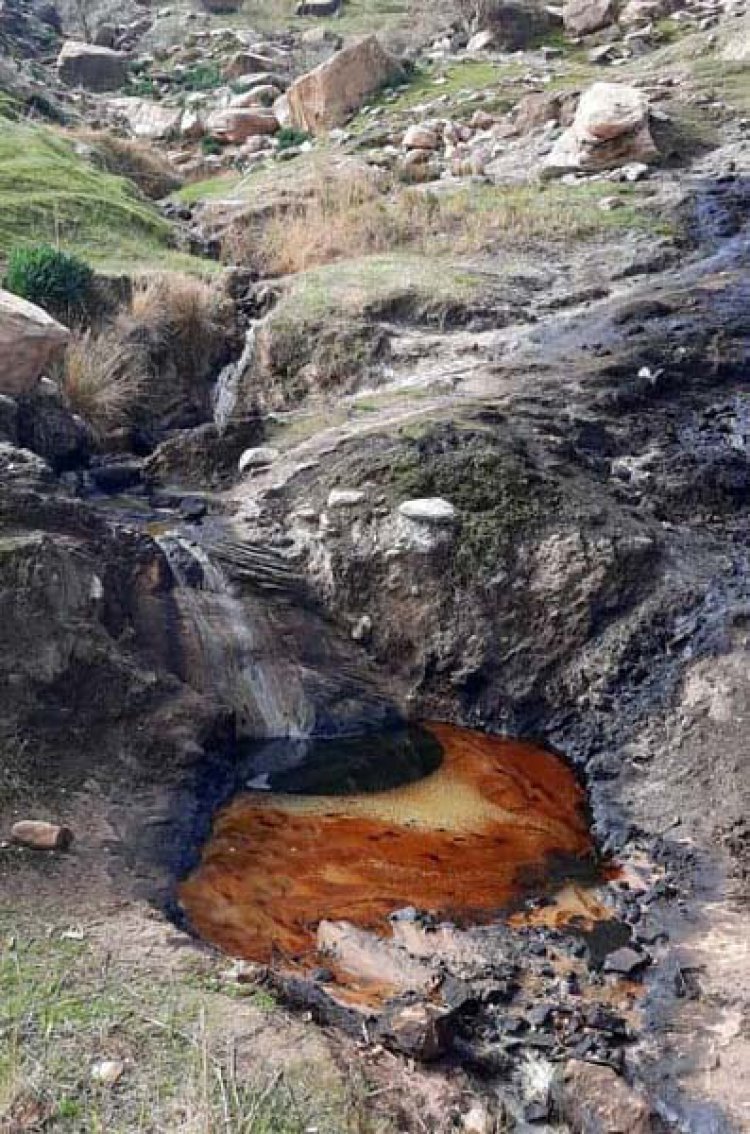 جوشش نفت از دل زمین در منطقه دره قیلا بخش آبژدان اندیکا+ تصاویر