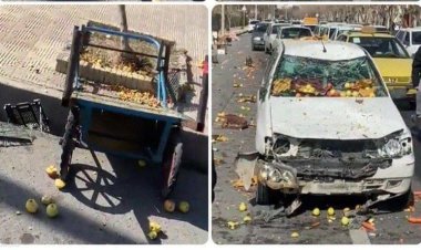 ببینید | تصادف عجیب پراید با گاری در شیراز!