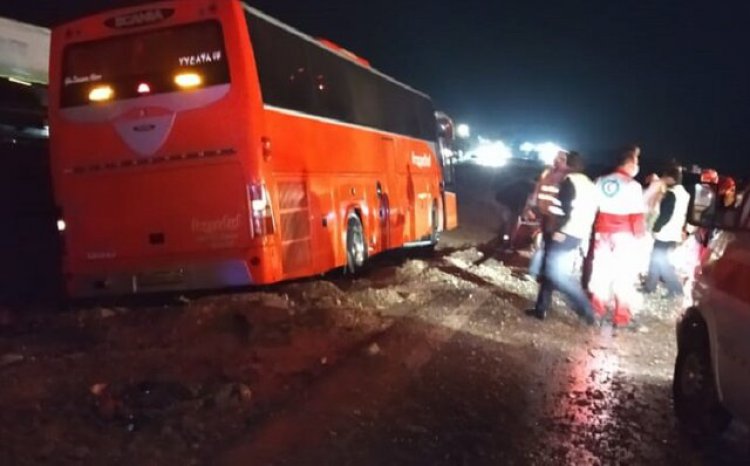 واژگونی اتوبوس در محور میناب_بندرعباس