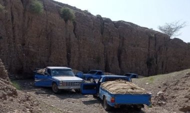 توقیف ۱۳ دستگاه خودروی حامل سوخت قاچاق در کوه های هشتبندی هرمزگان