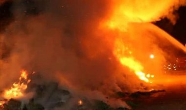 آتش سوزی در کارخانه تبخیر صنعت شهرک صنعتی ملوسجان در بیضا