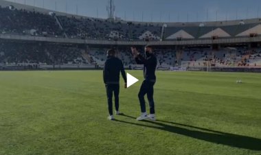 حضور یامگا و ژستد در چمن ورزشگاه آزادی