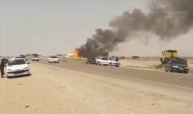 آتش‌‌ گرفتن کامیون حامل کپسول در محور دیلم- گناوه