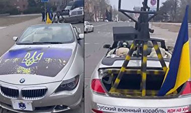ببینید | حمل سلاح سنگین پشت BMW در اوکراین