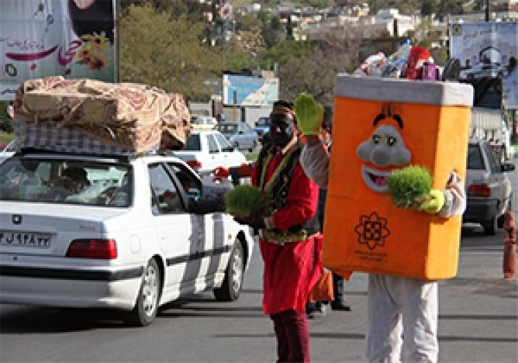 جمع‌آوری سبزه نوروز در مبادی خروجی شیراز