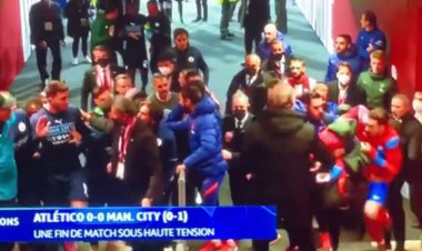 فیلم درگیری بازیکنان سیتی و اتلتیکو در راهرو ورزشگاه