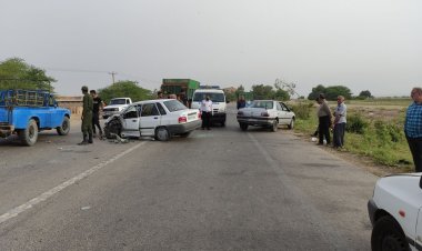 تصادف زنجیره‌ای در دزفول ۶ مصدوم برجا گذاشت