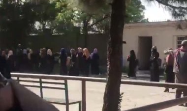 ببینید | جلوگیری طالبان از ورود دختران روسری رنگی به دانشگاه!