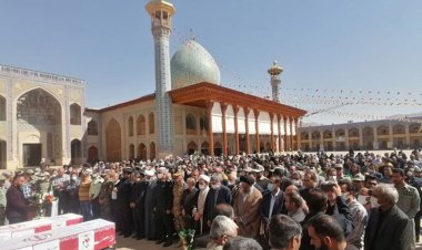 وداع با پیکر محیط‌بانان شهید در شیراز
