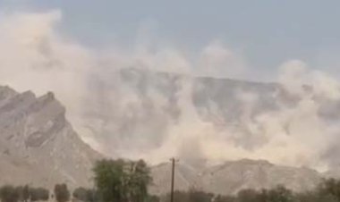 ببینید | ریزش کوه در پارسیان