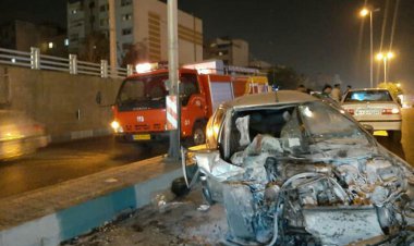 حریق خودرو سه مصدوم به دنبال داشت