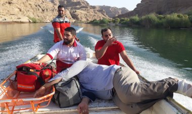 نجات جان فرد سقوط کرده در صخره‌های ساحلی چال کندی دزفول
