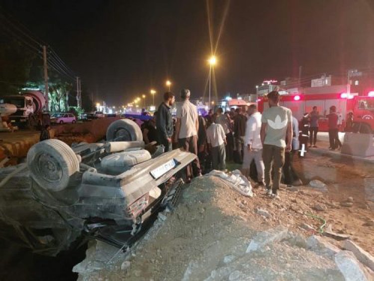 سقوط خودروی سواری روی یک کانال حادثه‌ای مرگبار را رقم زد