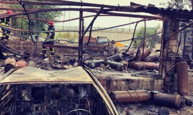 لحظات دلهره‌آور از انفجار پی‌درپی کپسول‌های گازمایع