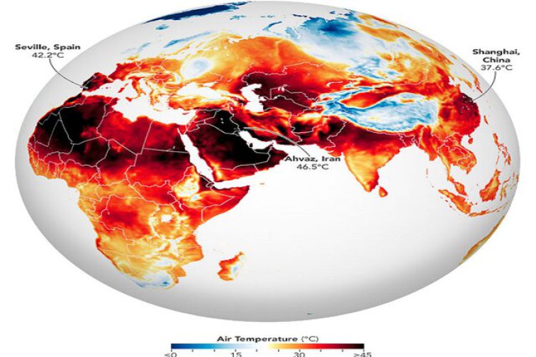 ناسا: اهواز گرم‌ترین نقطه نیمکره شرقی کره زمین