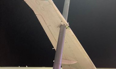 شیکاگو؛ برخورد هواپیما  با تیر چراغ برق!