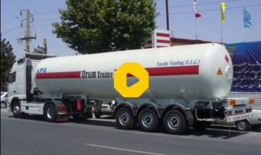 ببینید| لحظه هولناک سقوط تانکر حمل گاز LPG به دره