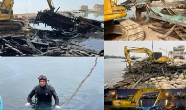 خارج سازی ۴۲ فروند شناور مغروق در خور گناوه