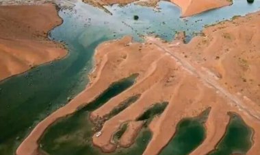 سیل در صحرای ربع الخالی عربستان جاری شد