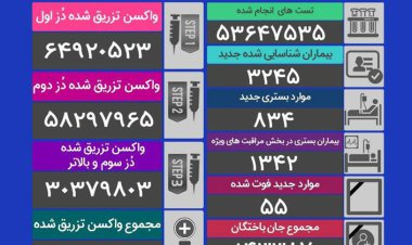 جانباختگان جدید کرونا : ۵۵ نفر