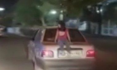 ببینید| بی‌مبالاتی راننده پراید؛ نشاندن دختر روی صندوق عقب هنگام حرکت