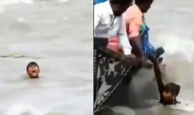 لحظه نفسگیر نجات یک کودک از غرق شدن