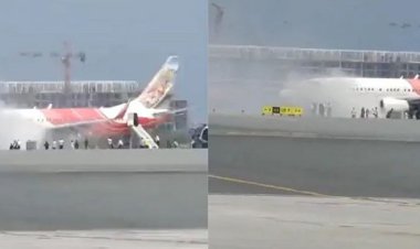 آتش‌سوزی یک هواپیمای هندی در فرودگاه مسقط