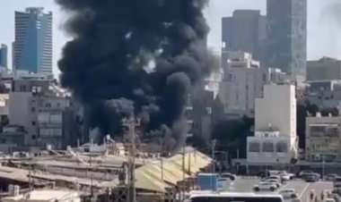 ببینید | وقوع آتش‌سوزی بزرگ در بازار کارمل تل‌آویو