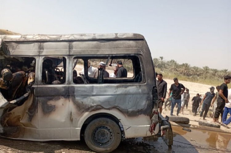 هویت اجساد حادثه آتش سوزی اتوبوس در عراق تا 3 هفته دیگر مشخص می‌شود