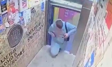 ببینید | لحظه پراسترس نجات جان یک مرد در حین بسته شدن ناگهانی درب آسانسور