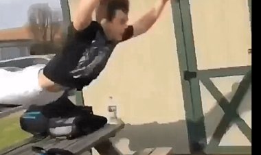 ببینید| لحظه مصدومیت دلخراش یک پسر جوان در پی حرکات نمایشی