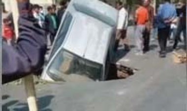 ببینید | وقتی خیابان پراید را بلعید!