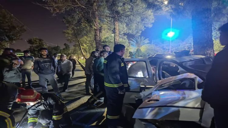تصادف مرگبار خودروی سواری در بلوار مدرس شیراز