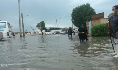 آبگرفتگی معابر گناوه در پی نخستین بارش پاییزی