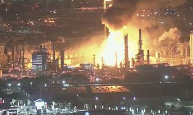 ببینید | آتش‌سوزی گسترده در پالایشگاه نفت کالیفرنیا
