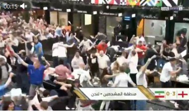 تماشاکنید| لحظه شادی هواداران انگلیسی هنگام گل انگلستان