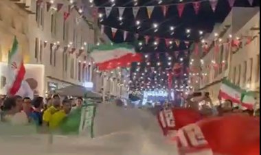 پرچم بزرگ ايران در قطر‌