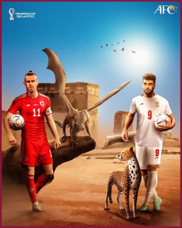 پوستر رسمی AFC از تقابل امروز ولز و ایران