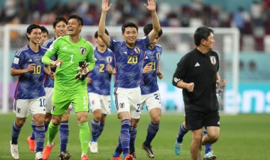 بازیکنان ژاپن در رختکن ورزشگاه پیش از بازی