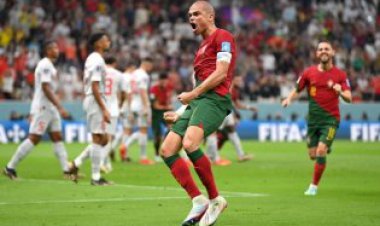 گل دوم پرتغال به سوئیس با ضربه سر په په دقیقه 33