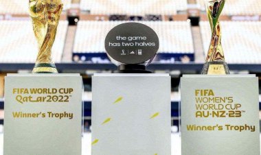 رونمایی از کاپ قهرمانی جام جهانی مردان و زنان در ورزشگاه لوسیل قطر