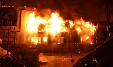 فیلم| آتش سوزی مرگبار هتلی در کامبوج