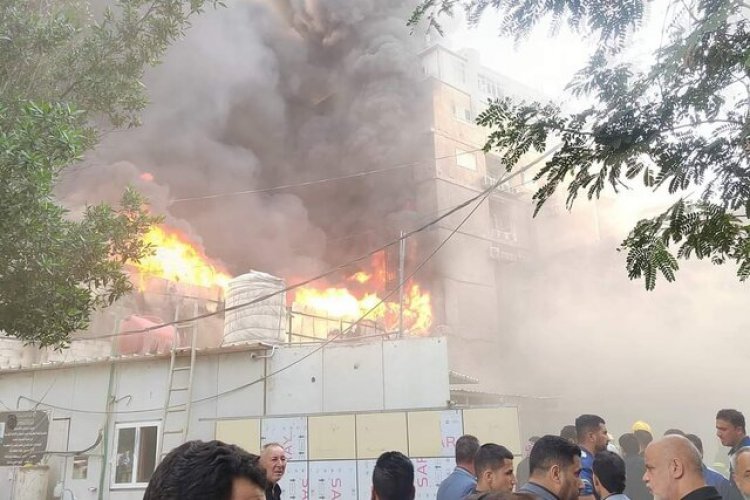 آتش سوزی یک هتل در کربلا