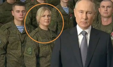 یک زن مرموز در عکس‌های پوتین؛ این زن بلوند کیست؟