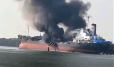 ببینید | انفجار نفت‌کش تایلندی روی رودخانه!